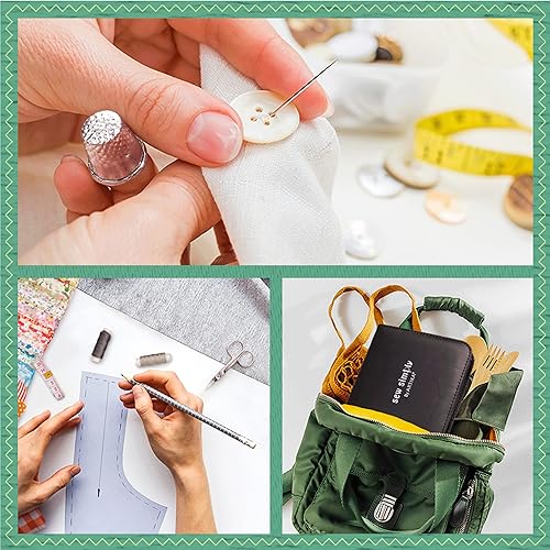 Miniatura 5 de ARTIKA Kit de costura para adultos y niños (94 piezas) – Pequeño juego para principiantes con hilo multicolor, agujas, tijeras, dedal y clips – Kits