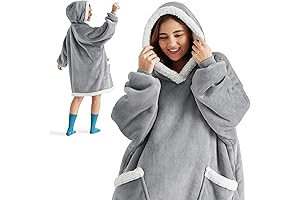 Bedsure Wearable Blanket Hoodie with Sleeves - Sherpa Hooded Blanket for the Ultimate Comfort