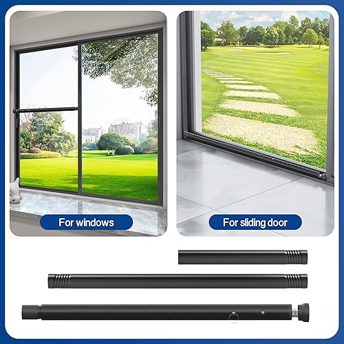 Miniatura 8 de Barra de seguridad para puerta corredera, barra de seguridad interior para ventana, puerta de vidrio ajustable de 17 a 50 pulgadas para prevención