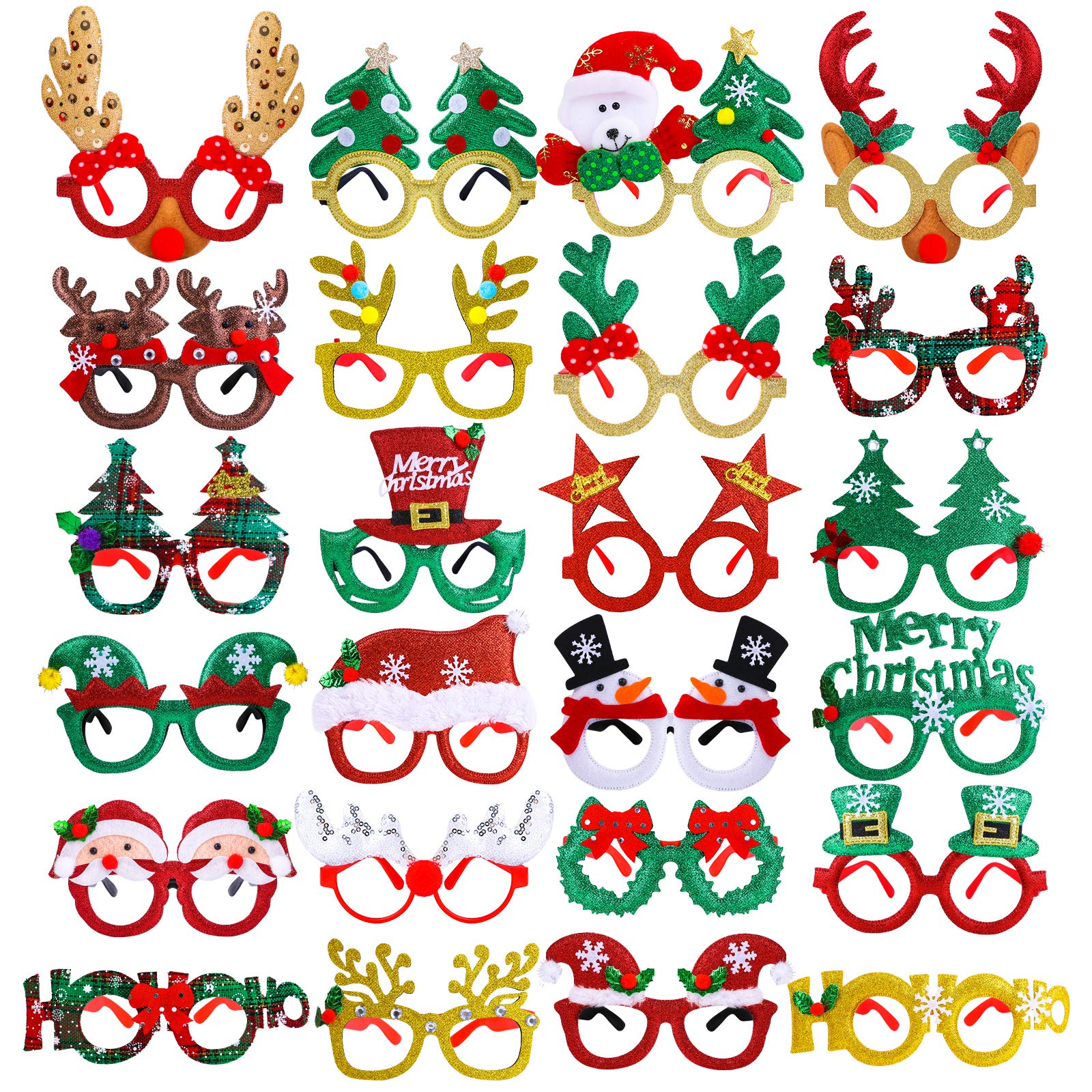 6 Weihnachtsbrillen + 1 Selfie-Rahmen – Lustiges Fotobox-Set Für Weihnachtsfeiern