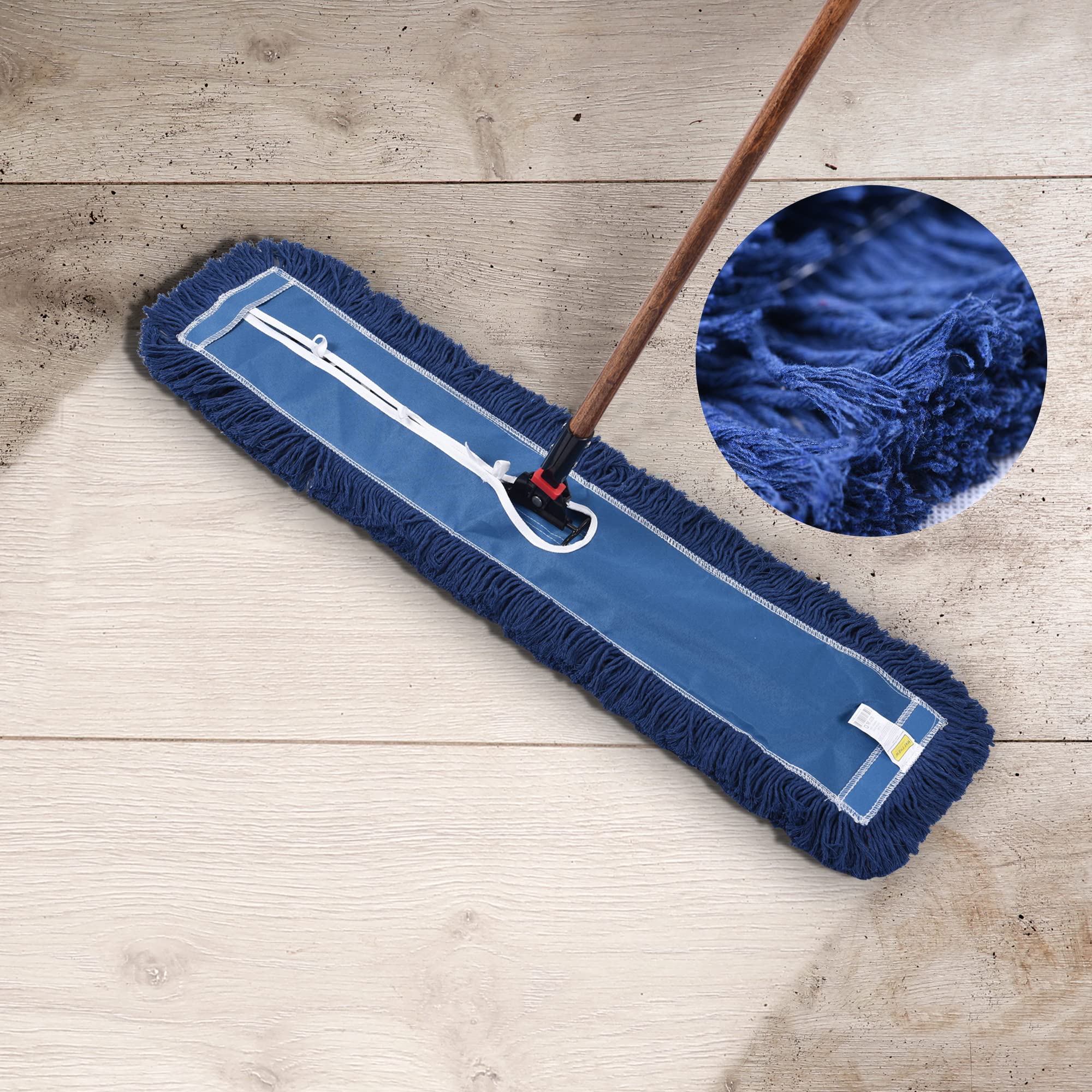 MATTHEW CLEANING - Recambio de fregona de algodón de resistencia industrial de 24 pulgadas, lavables, para uso residencial y comercial, se adapta a marcos estándar de mopa de polvo, madera dura