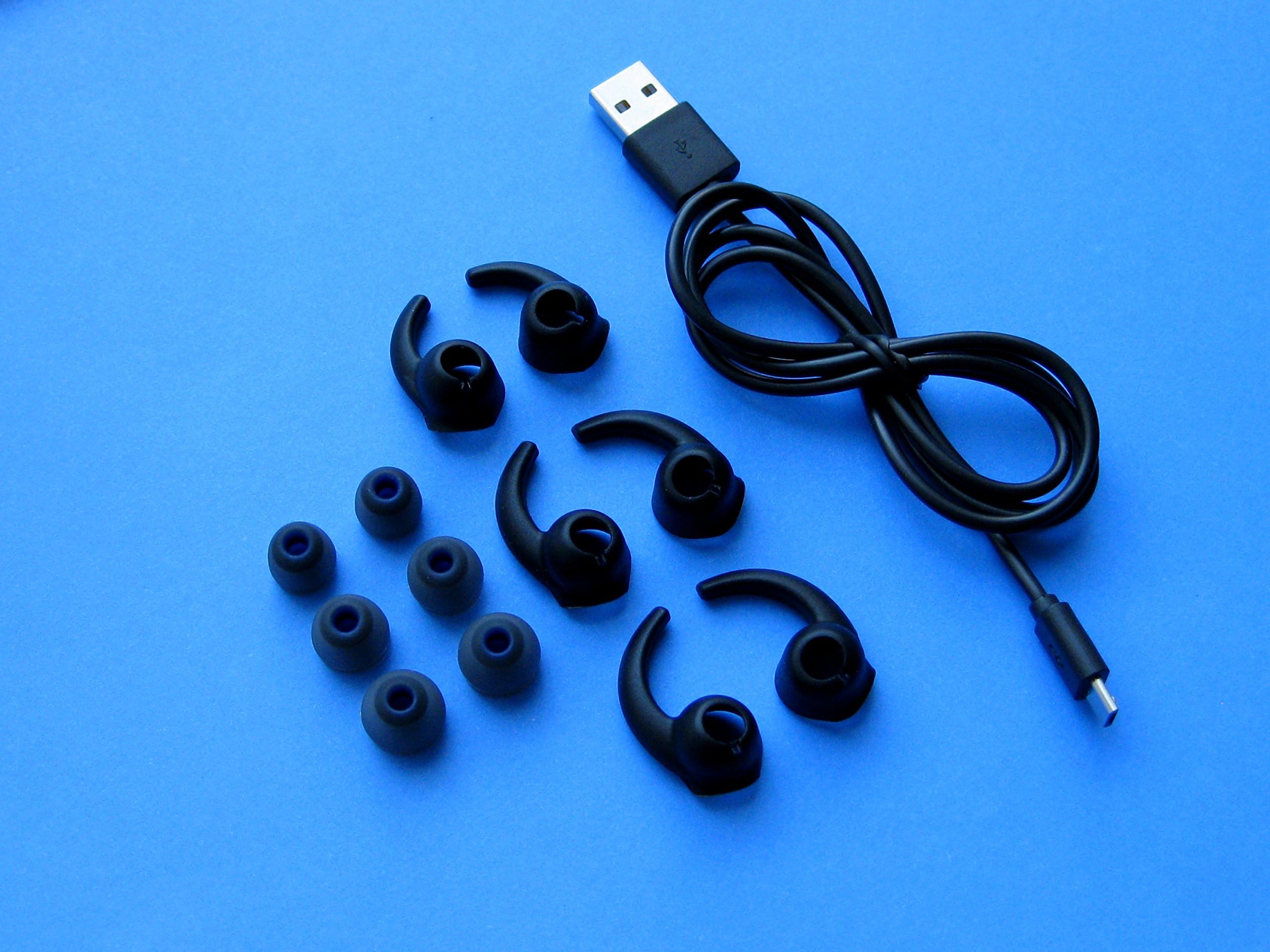 Replacement Accessories Enhanced Comfort Set (BK-BSTB-BRDCB) Eartips, Stabilizers and Charge Cable Compatible with Jaybird X2 Earphones Headphones
