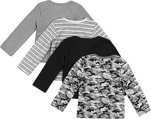 Miniatura 6 de Hanes Camiseta interior de manga larga para bebés Flexy Soft de punto elástico en 4 direcciones suéter de hombro expandible para bebés y niños