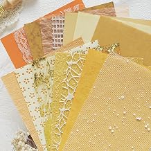 20 Pcs Handmade A5 Textured Scrapbook Paper&Mesh, Junk Journal Supplies