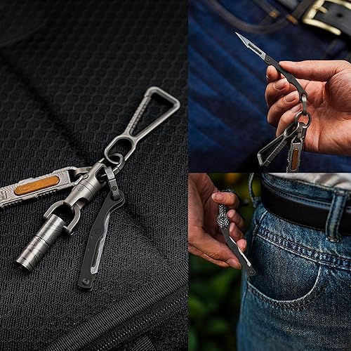 Vista 31 de KeyUnity KK07 - Cuchilla de precisión para manualidades, mango de titanio, mini herramienta de corte para manualidades, proyectos de bricolaje