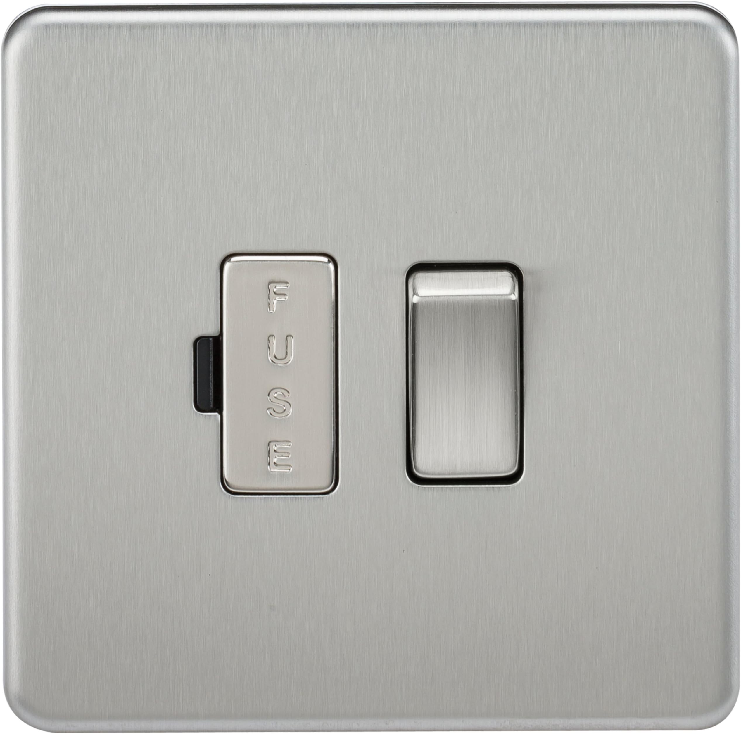SF6300BC Screwless 13 A Switched Fused Spur Unit, Brushed Chrome