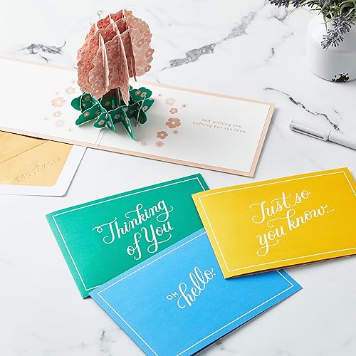 Miniatura 3 de Hallmark Tarjetas desplegables Signature Paper Wonder para pensar en ti, solo porque (4 tarjetas colibrí, flores, árbol, mariposas)