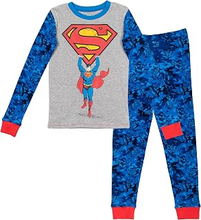 Justice League Superman Toddler Boys Long Sleeve Pajama Shirt & Pant Set 2T Blue/Gray
