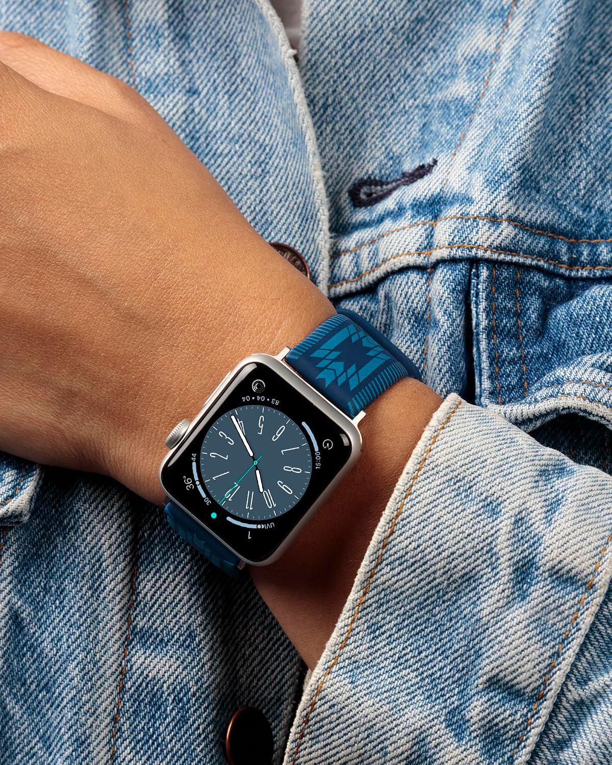 Wrangler® "Aztec Trail" Silicone Band for Apple Watch®, Western Aztec Pattern, Fits all Apple Watch® Series and Sizes