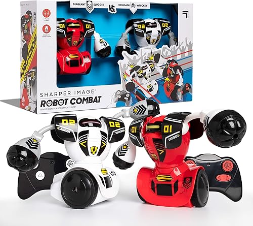 Miniatura 8 de Sharper Image Juego de combate de robots exclusivo de Tienda 2023 2 jugadores con control remoto RC robots de batalla, luces LED y efectos de