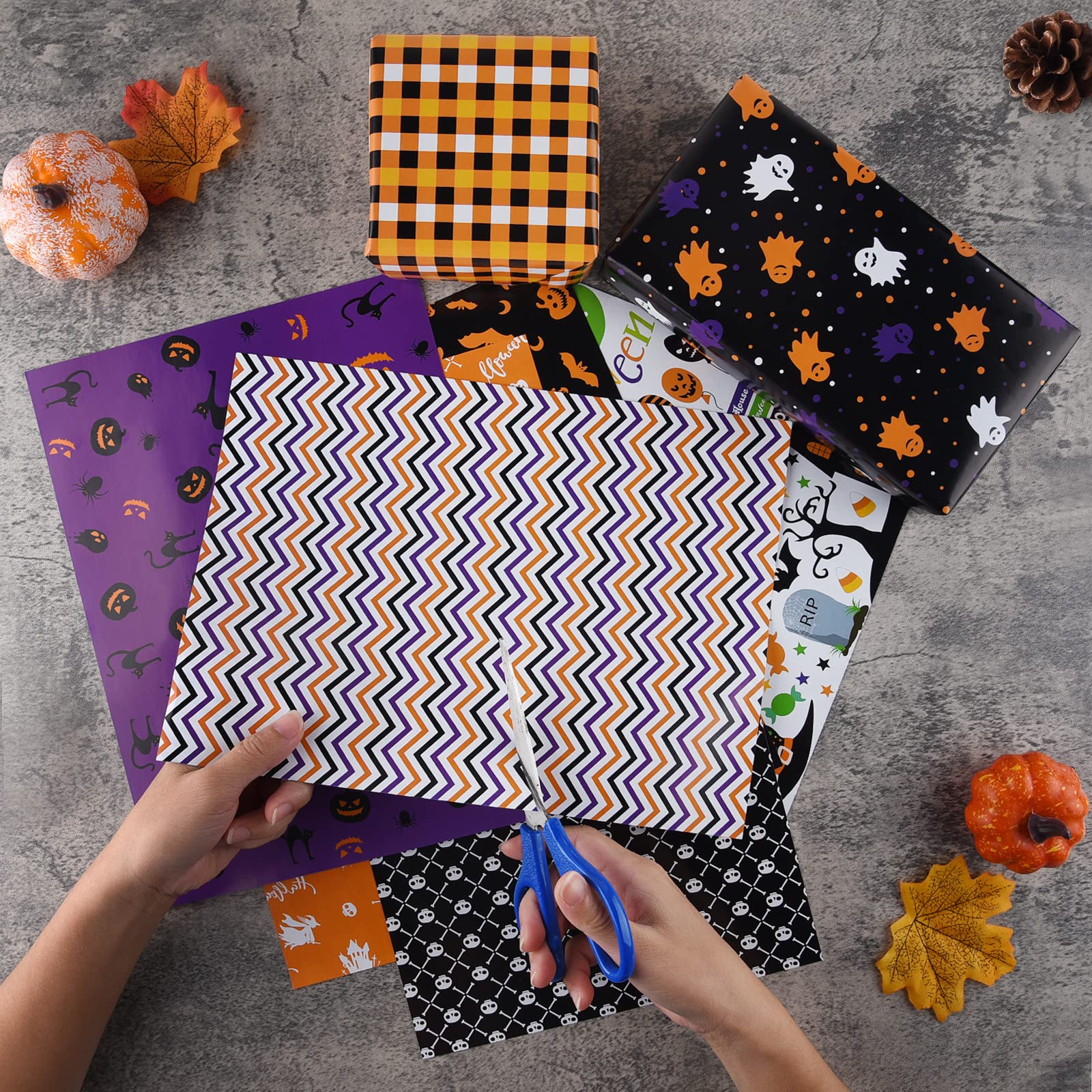 Snapklik.com : MIAHART 48 Sheet Halloween Pattern Paper Set A4 Size ...