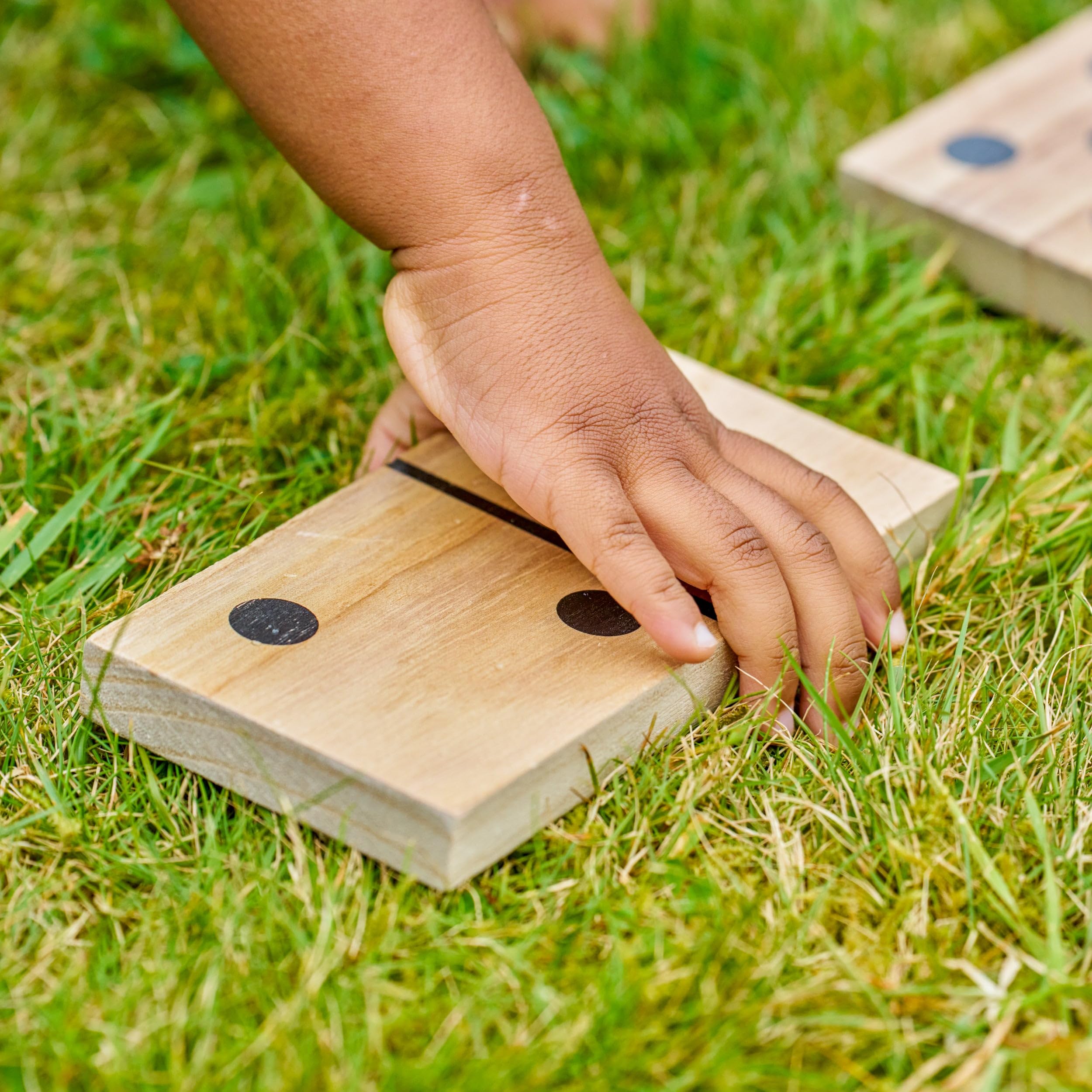 TP Toys Giant Wooden Dominoes Outdoor Family Game for Kids Ages 3+ with 28 Hand-Crafted Premium Tiles for Indoor or Outdoor Play made with FSC Wood - Image 4