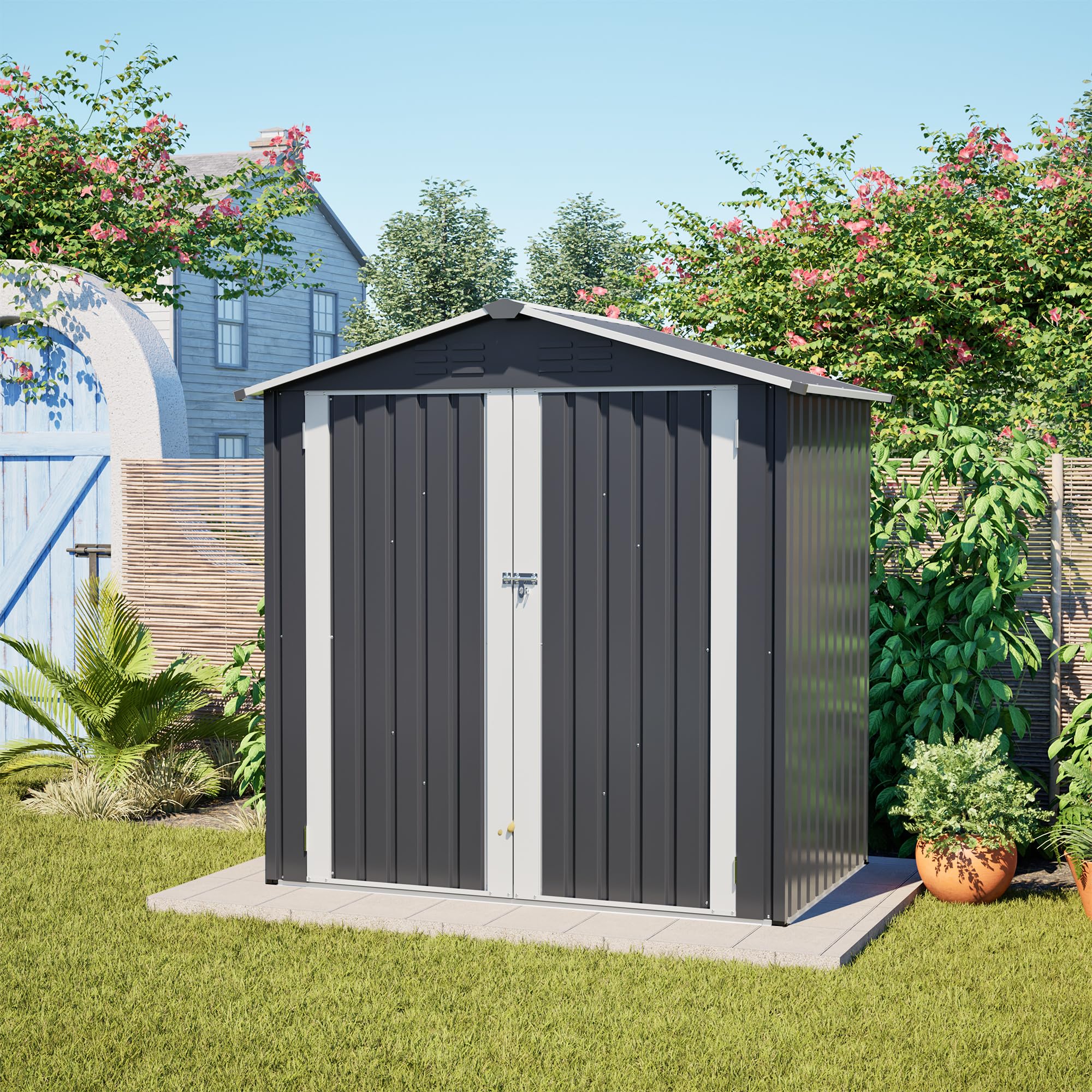 Amazon.com : YOPTO 6 x 4 FT Outdoor Storage Shed with Floor Base