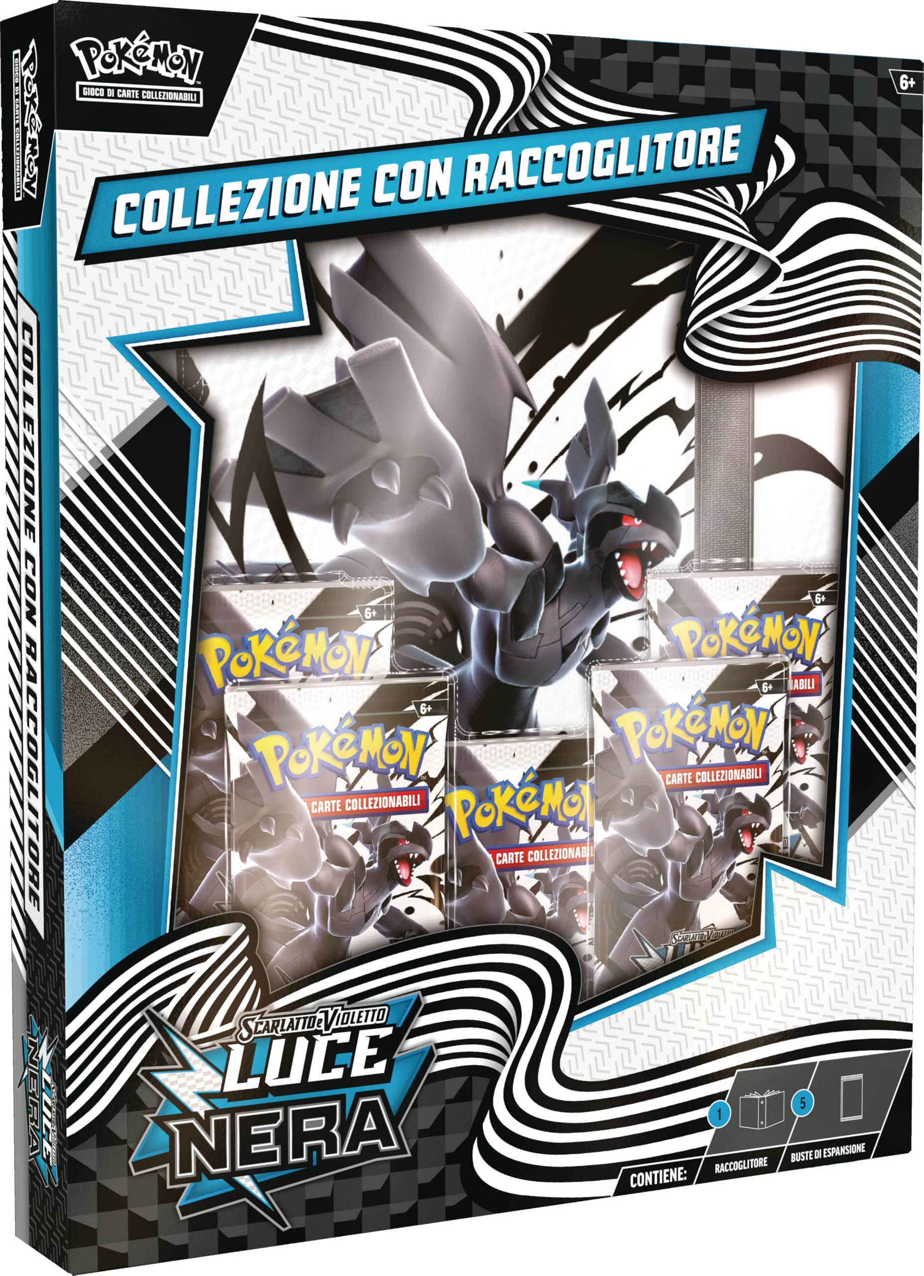 Pokémon: collezione con raccoglitore dell’espansione Scarlatto e Violetto - Luce Nera del GCC Pokémon (raccoglitore con Zekrom e cinque buste di espansione)