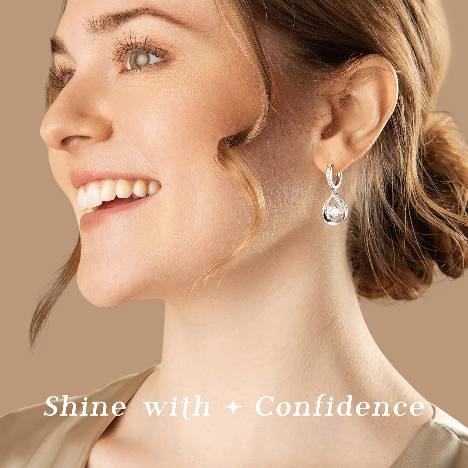 ARINZA Dangle Moissanite Earrings for Women, Sterling Silver Drop Hoop Dancing Diamond Earrings with 2 Carat (1ct Each), Jewelry Gift for Her, Wife, Girlfriend, Mom, Anniversary, Birthday, Christmas