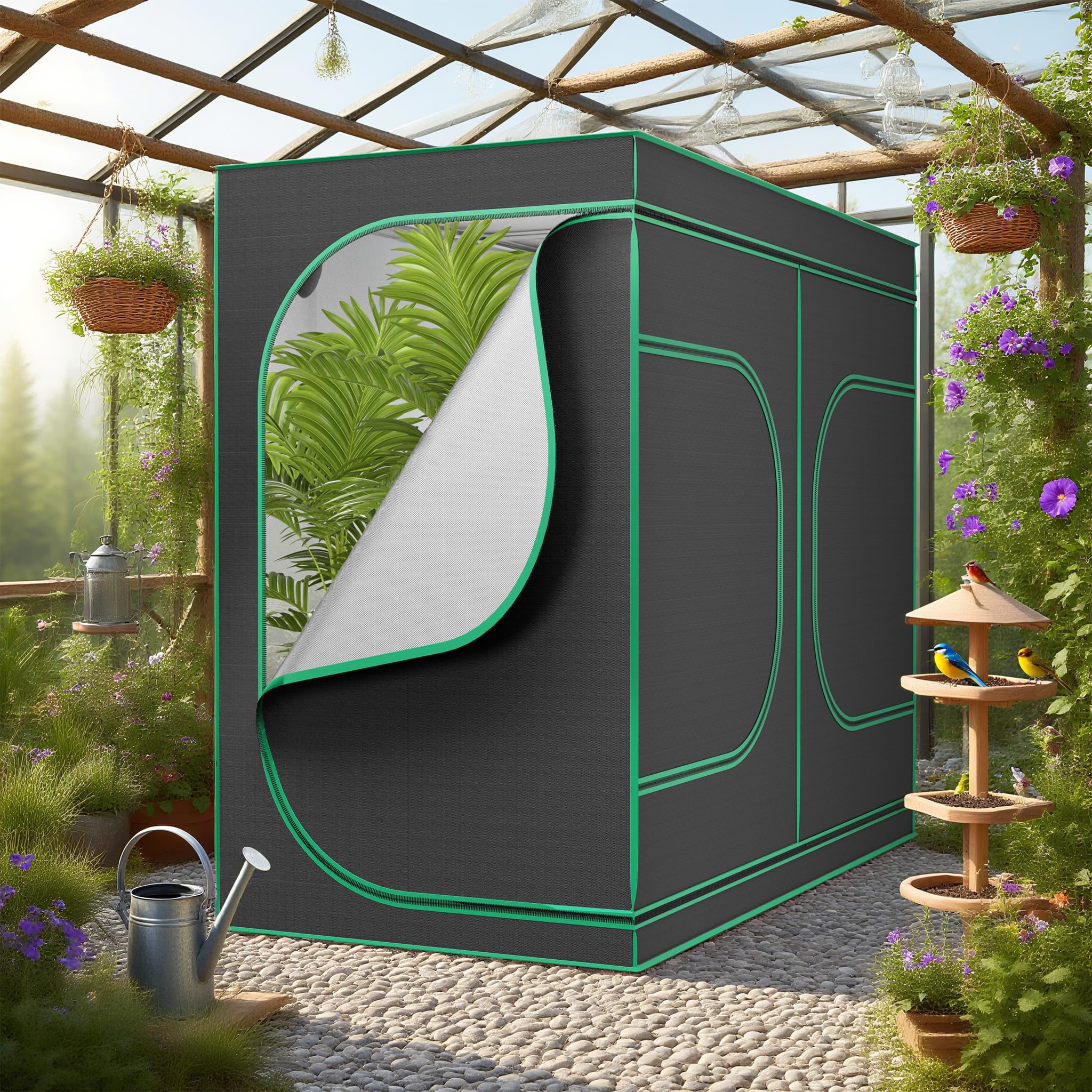 YUENFONG Tienda de cultivo para plantas, tienda de cultivo, armario de cultivo, caja de invernadero, caja de cultivo interior, para plantas, flores y verduras, 240 x 120 x 200 cm