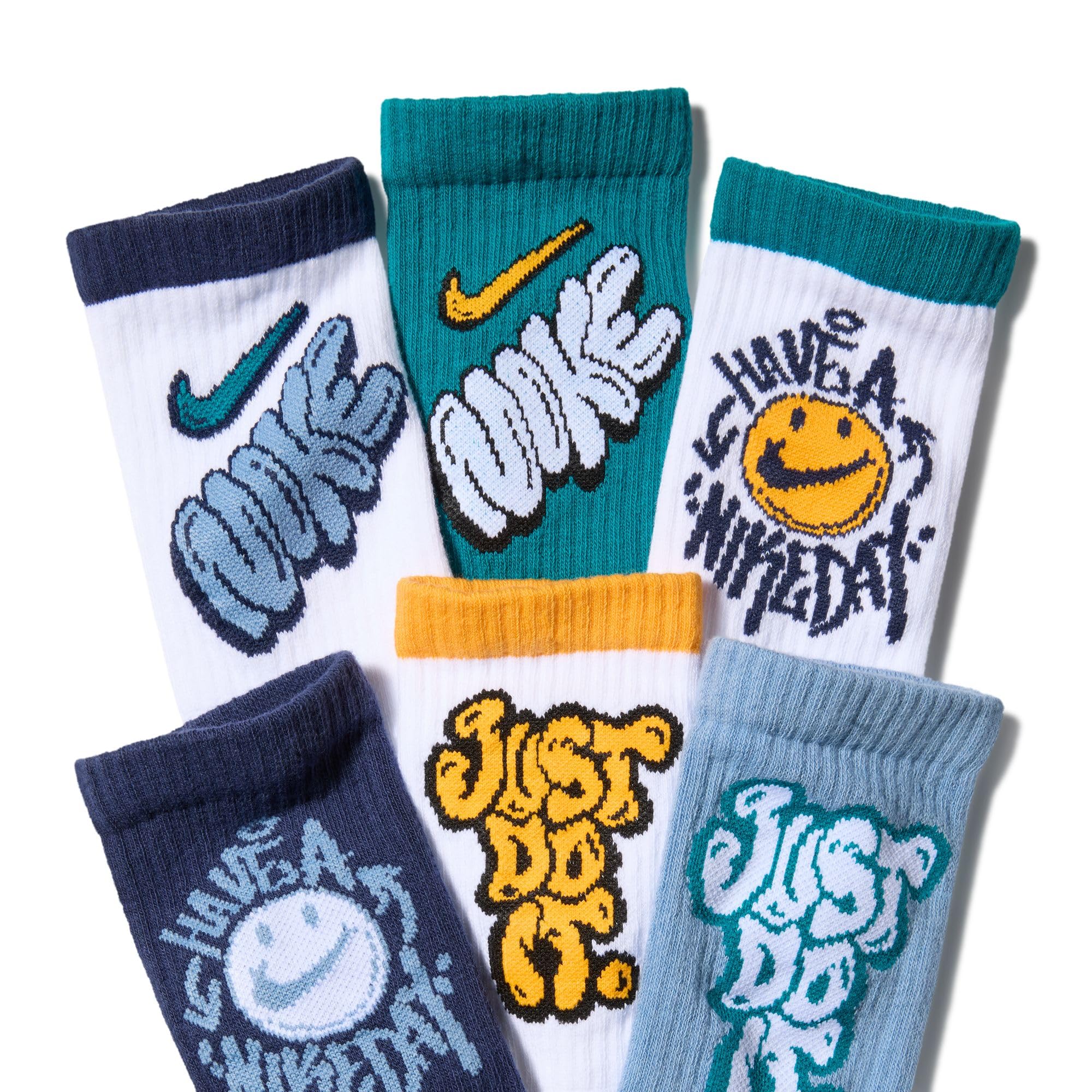 Nike Unisex Kids' Everyday Cushioned Crew Socks (6-Pack) | Boys and Girls
