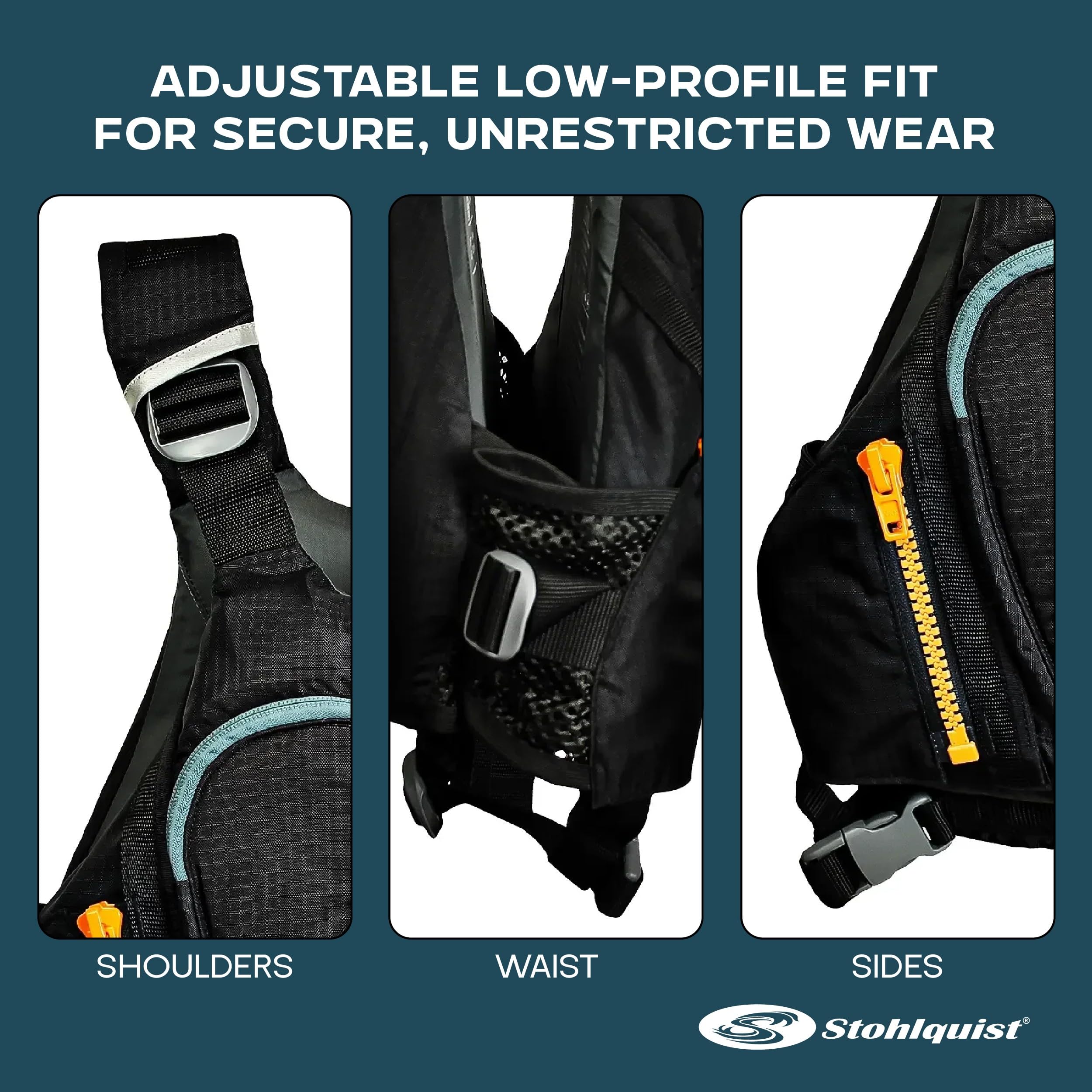 Amazon.com : Stohlquist Edge Youth Lifejacket (PFD (Black, 75-125