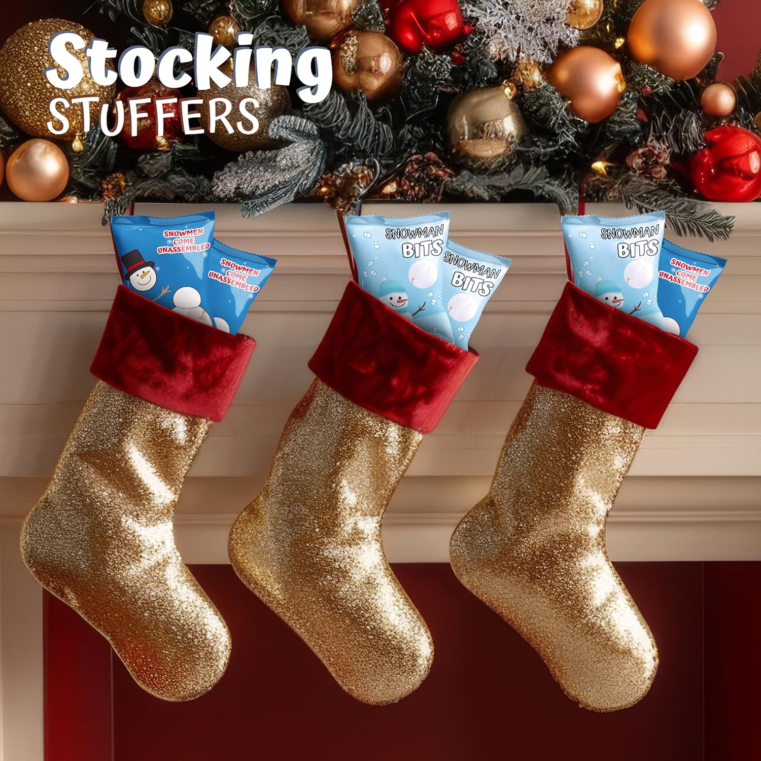 4E's Novelty 50 Packets Mini Marshmallows Individually Wrapped Packs for Hot Cocoa Toppers Christmas Marshmallows For Hot Chocolate Bar Supplies Party Candy Treats Stocking Stuffer Snacks (2 Assorted) - Image 7