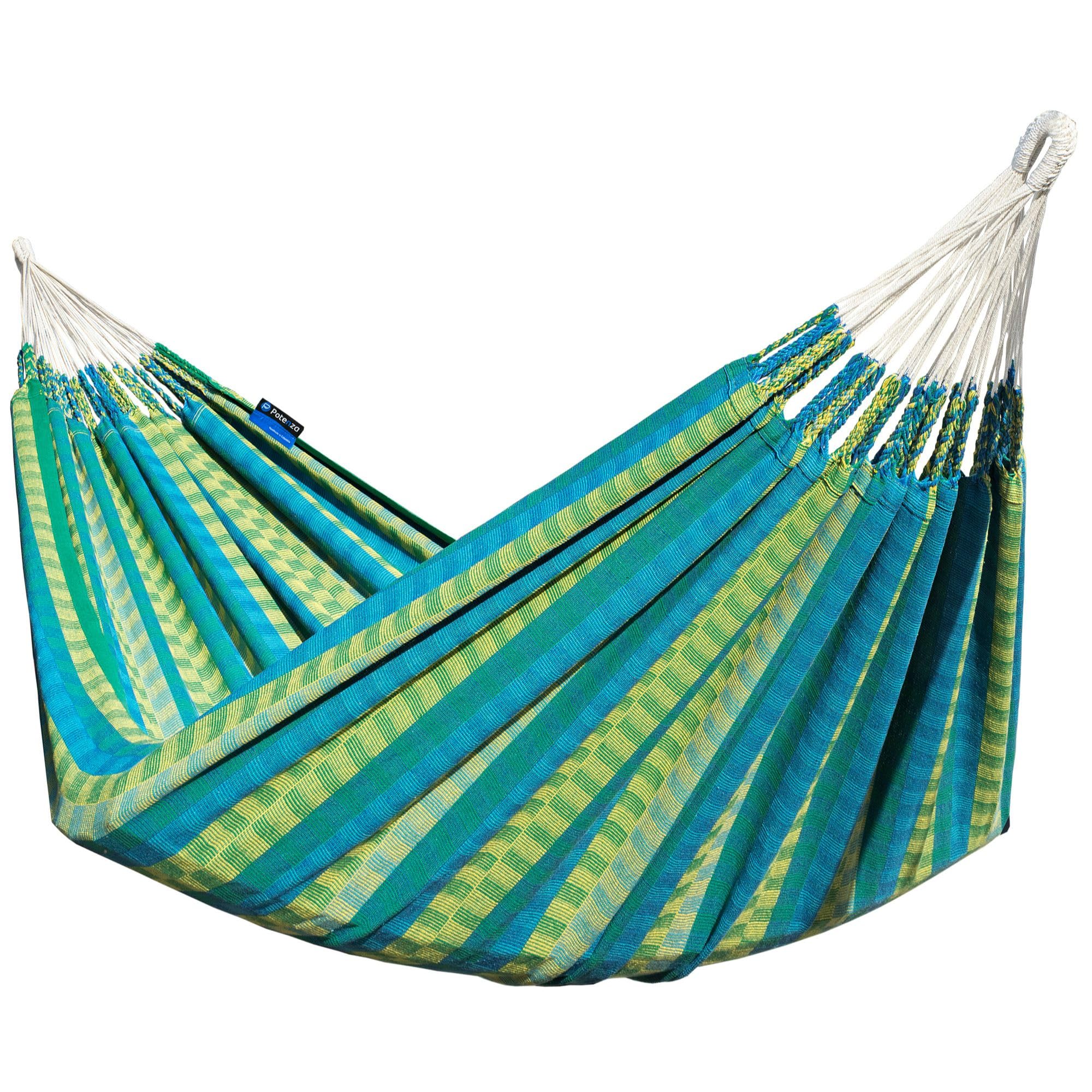 Potenza Amaca Doppia da Giardino in Cotone 230x160 cm – XXL Amaca Portatile Resistente Fino a 200 kg, per 2 Persone, Grande Superficie di Riposo, Ideale per Esterno, Terrazza, Campeggio o Balcone