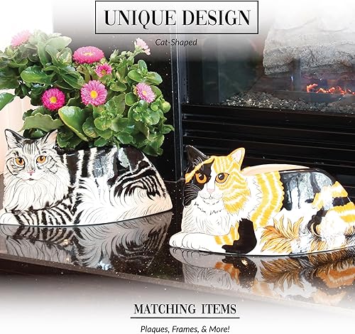 Miniatura 4 de Pavilion Gift Company Patches-Calico-Jarrón para gatos de 6.5 x 12.5 pulgadas, 12.5 pulgadas, negro, blanco, naranja