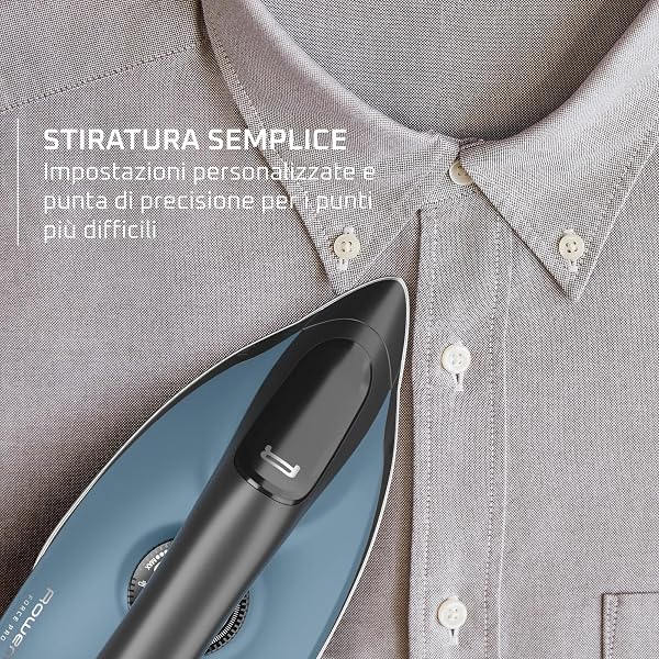 Rowenta Force Pro 300, Ferro da Stiro con Generatore di Vapore 320 g/min, Alta Pressione 6.1 Bar, -25% di Consumo Energetico in Modalità Eco, Funzione Verticale, 2400W, VR5431, Color Acqua - 3