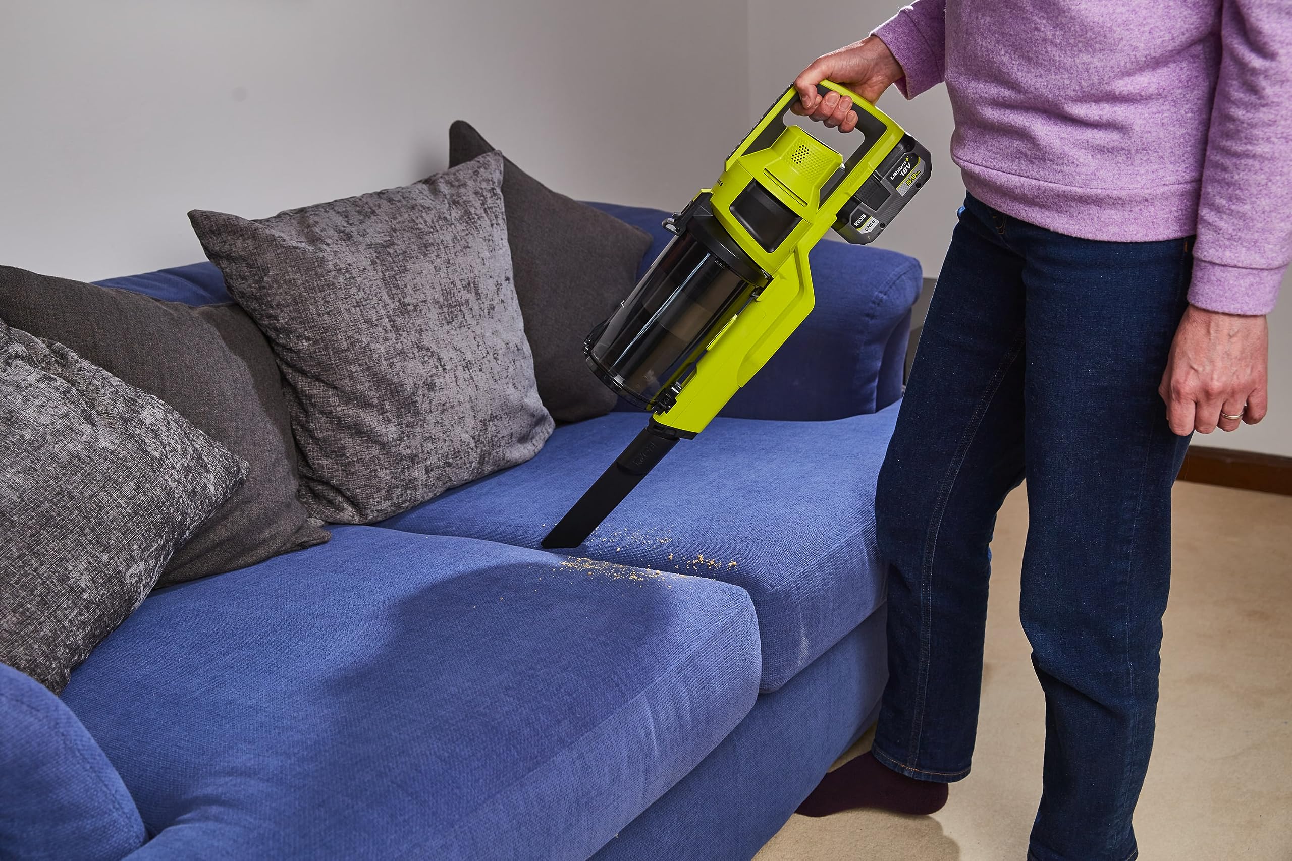 RYOBI 5133006114, RSV18BL-0, Escoba, Generación II Sin escobillas, 90 W, 0.8 Liters