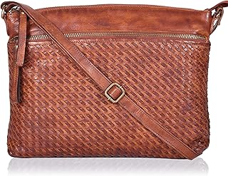 Genuine Leather Crossbody Sling bag for Women Crossover Tan Wash Bags for Women