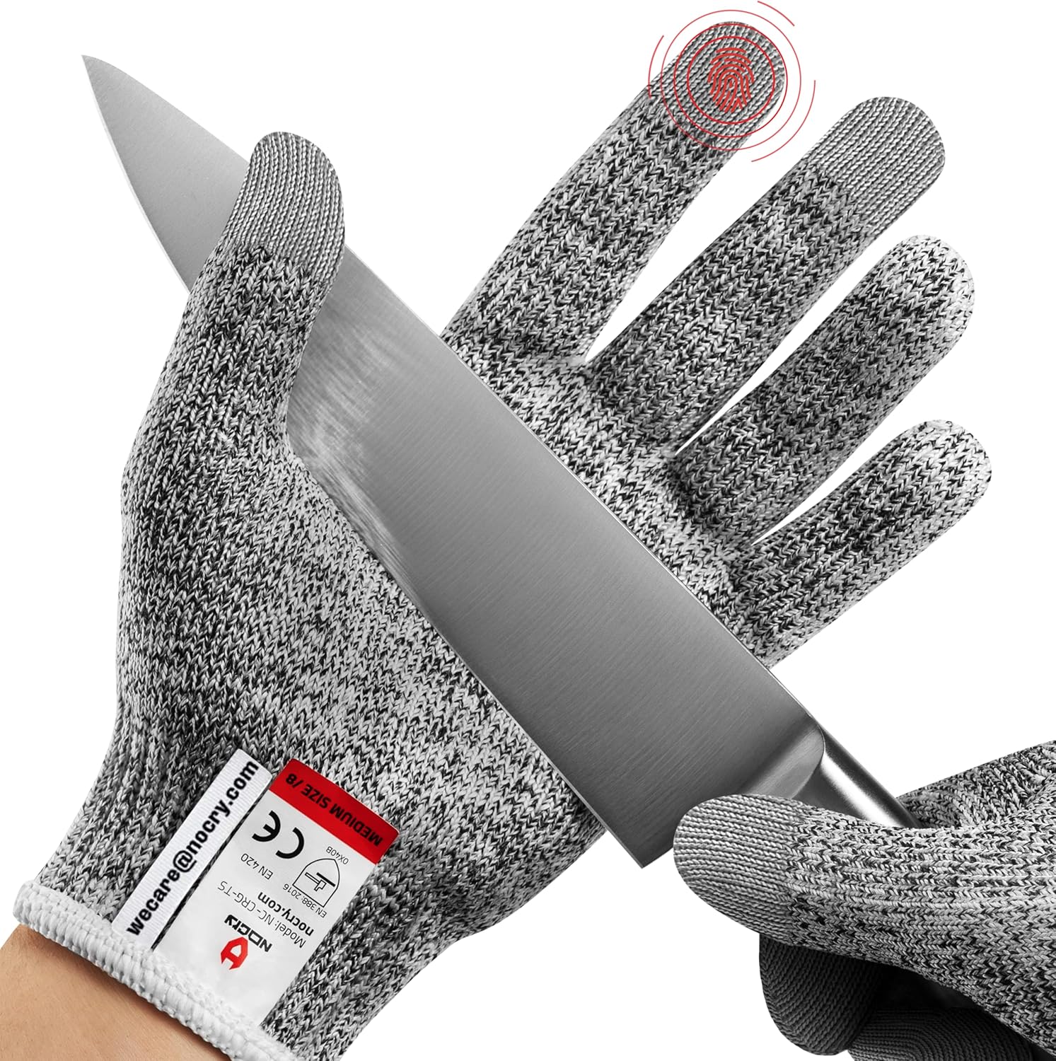 NoCry Cut Resistant Gloves Food Grade with 3 Touchscreen Capable