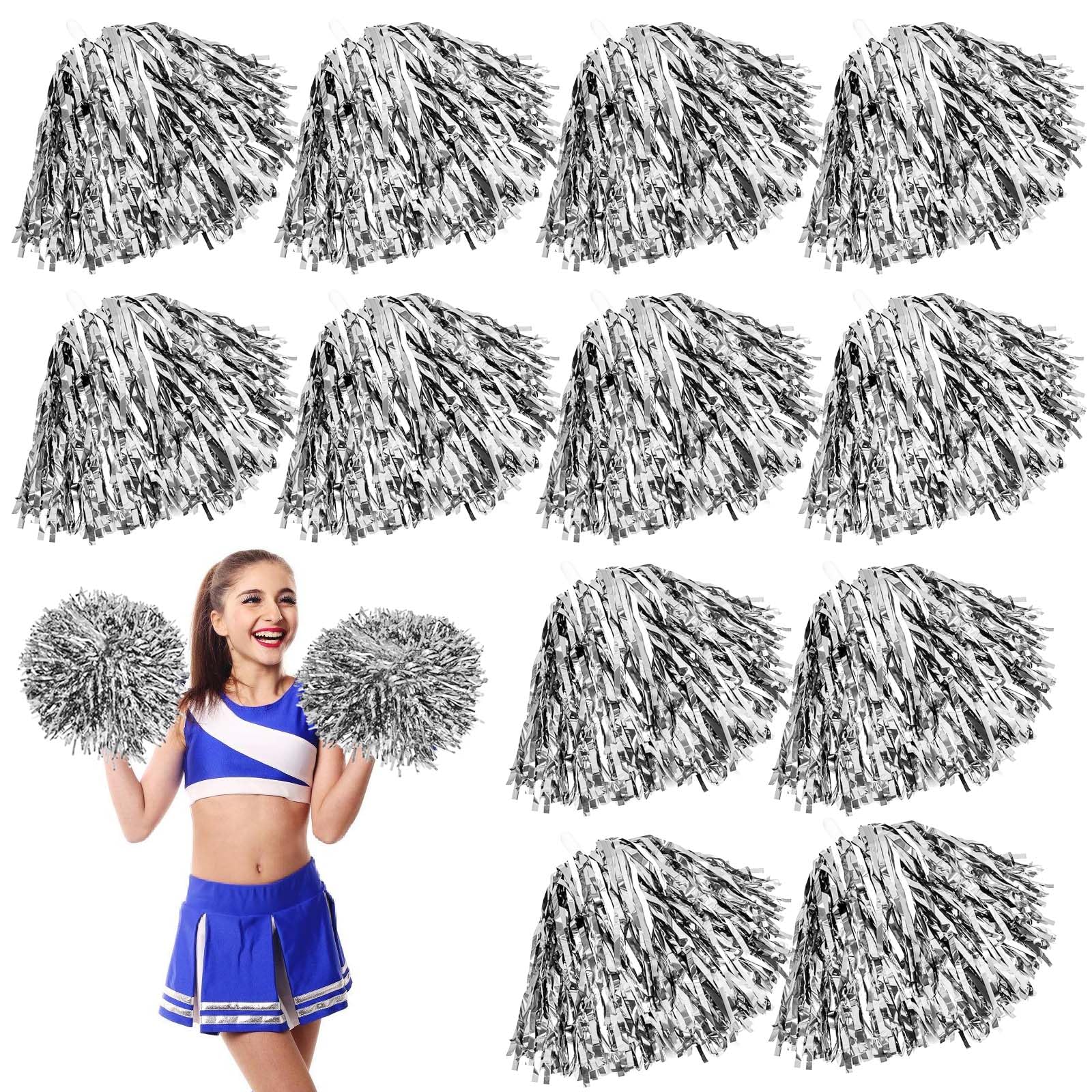 Leikurvo 12 pompones de animadora, pompones deportivos, pompones de animadora, pompones para eventos deportivos, juegos de pelota, bailes, fiestas de carnaval (6 colores) — view 9