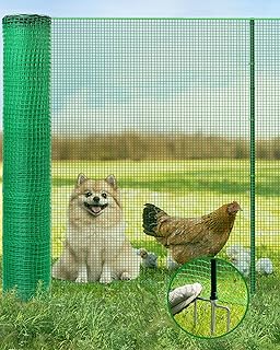 Temporary Fence with Posts, 40" Hx50'L Garden Fence Animal Barrier with Metal Ground Spikes, Temporary Fencing for Garden Backyard Outdoor Animal Protect