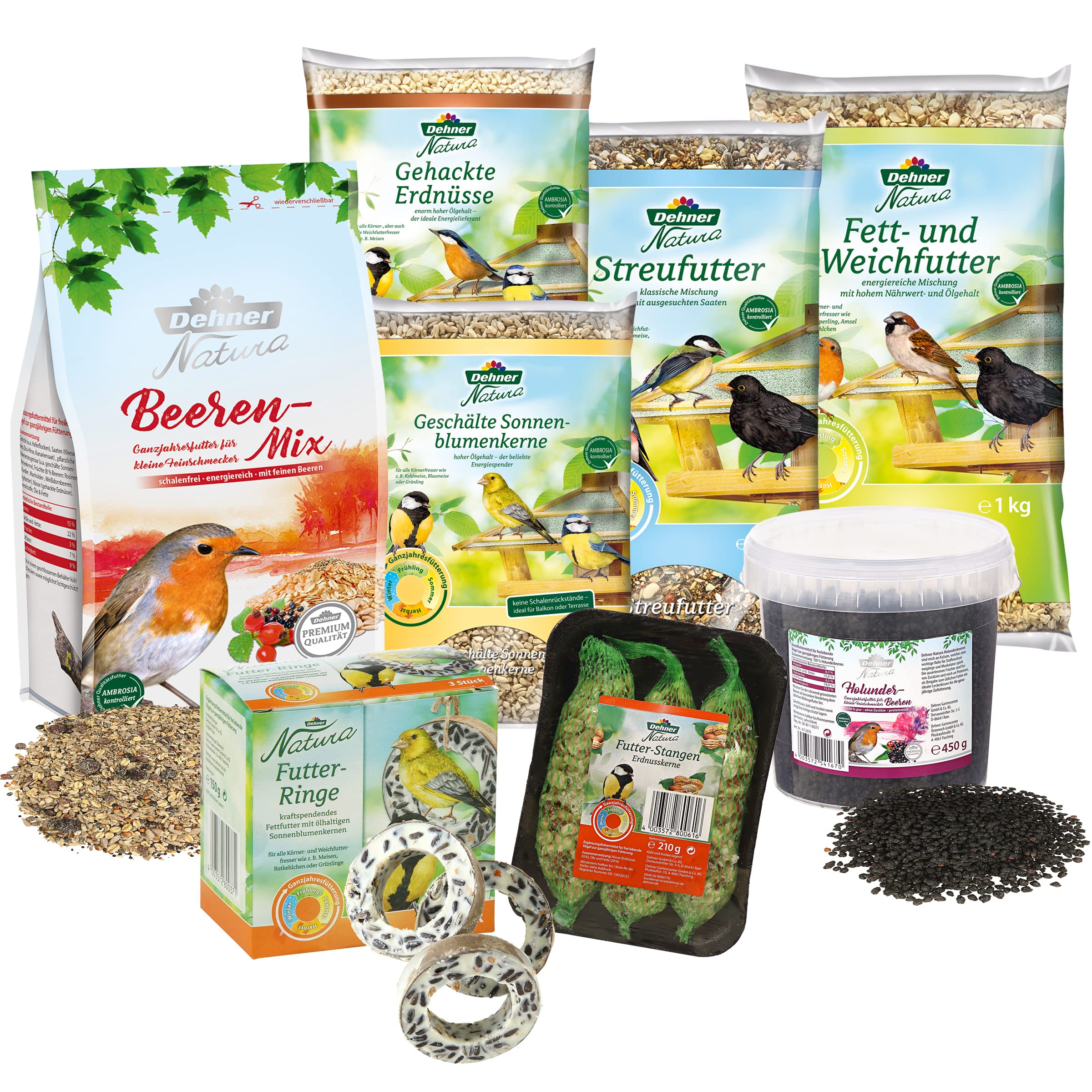 Nourriture Pour Oiseaux Dehner Natura - Graines De Tournesol 2,5kg - Pour Mésanges, Verdiers
