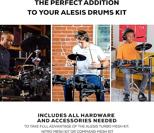 Miniatura 5 de Alesis Drum Essentials Bundle  Paquete completo de accesorios de batería eléctrica que incluye un trono de batería y auriculares en la oreja