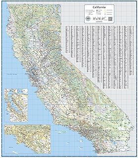 Topographics California Laminated Wall Map (36' x 41')