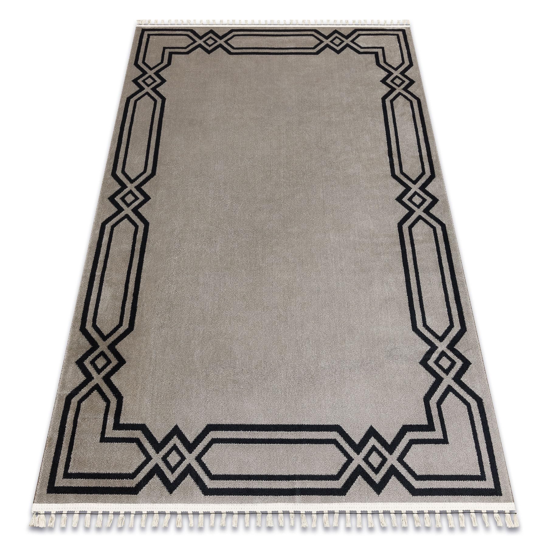 Tapis Amour 53071A moderne beige au fini élégant pour grand salon