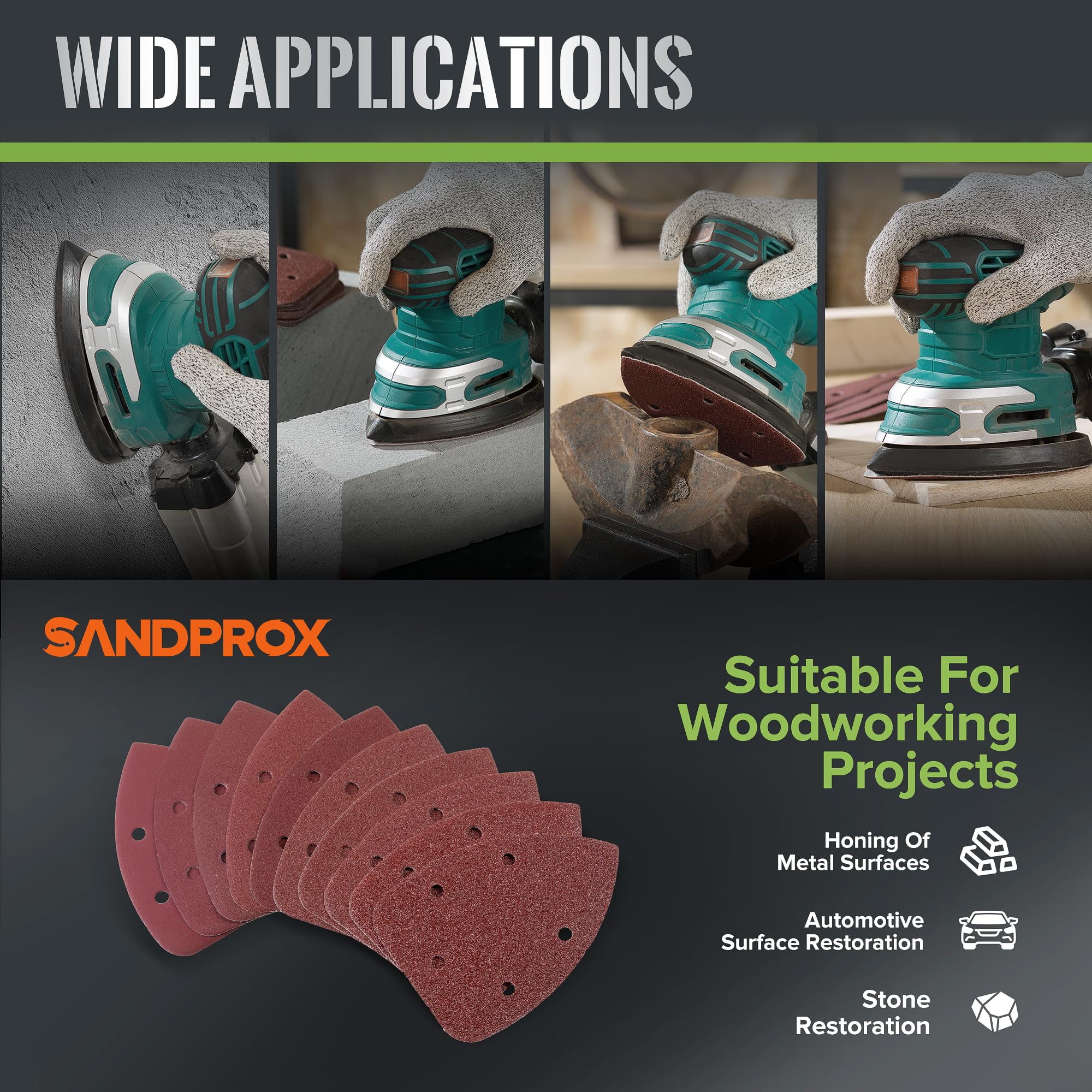 60pcs Ouse Detail Sander Sandpaper Sanding Sheets For Bosch Ulti - View #13