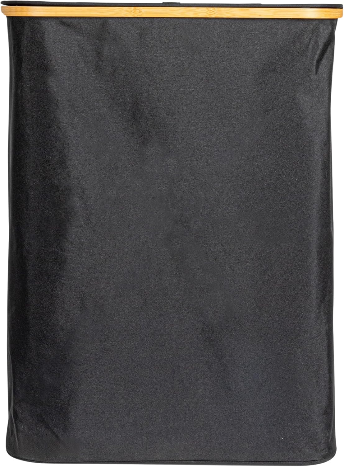 Black Polyester Rectangular Upright Hamper with Flip Top Lid