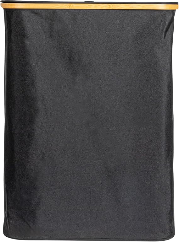 Household Essentials Sleek Laundry Hamper with Dual Mesh Liners and Lid, Black