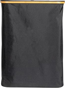 Household Essentials Sleek Laundry Hamper with Dual Mesh Liners and Lid, Black