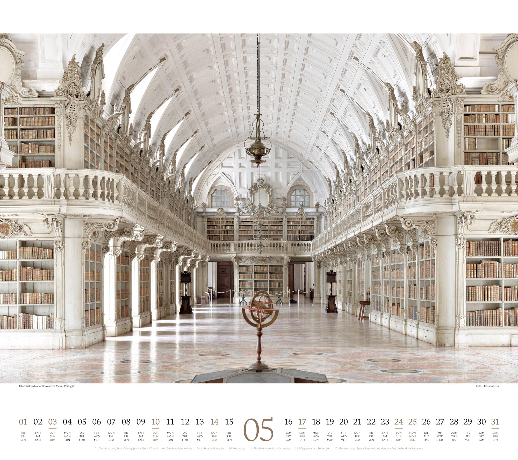 Welt der Bücher Kalender 2026 | Bildgewaltiger Bibliotheken-Kalender im großen Querformat (54x48 cm) | Eindrucksvolle Architektur von Büchereien