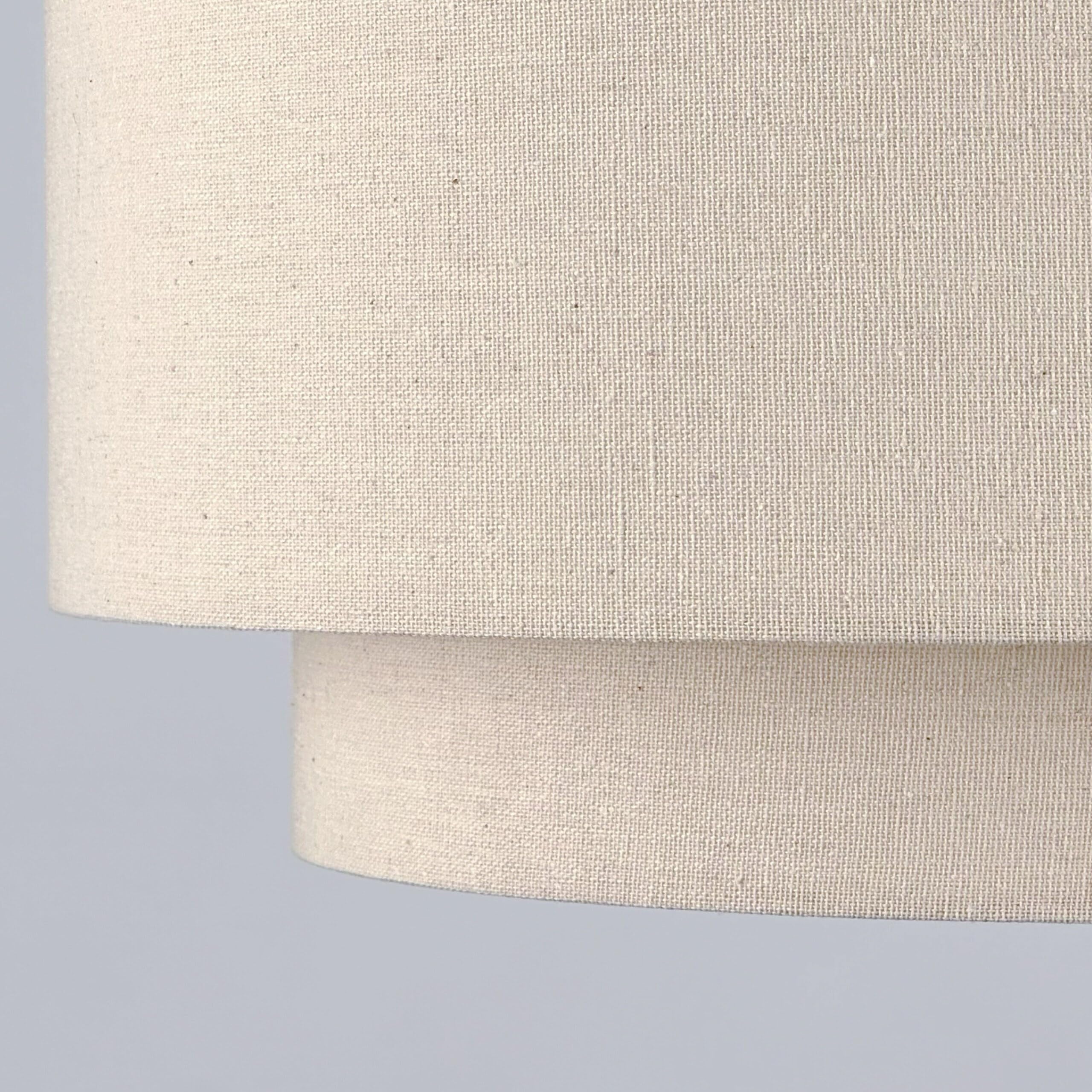 Relaxdays Deckenlampe, Leinen & Metall, HxD: 24 x 35 cm, E27, Deckenleuchte Wohnzimmer, Schlafzimmer, beige/Bronze