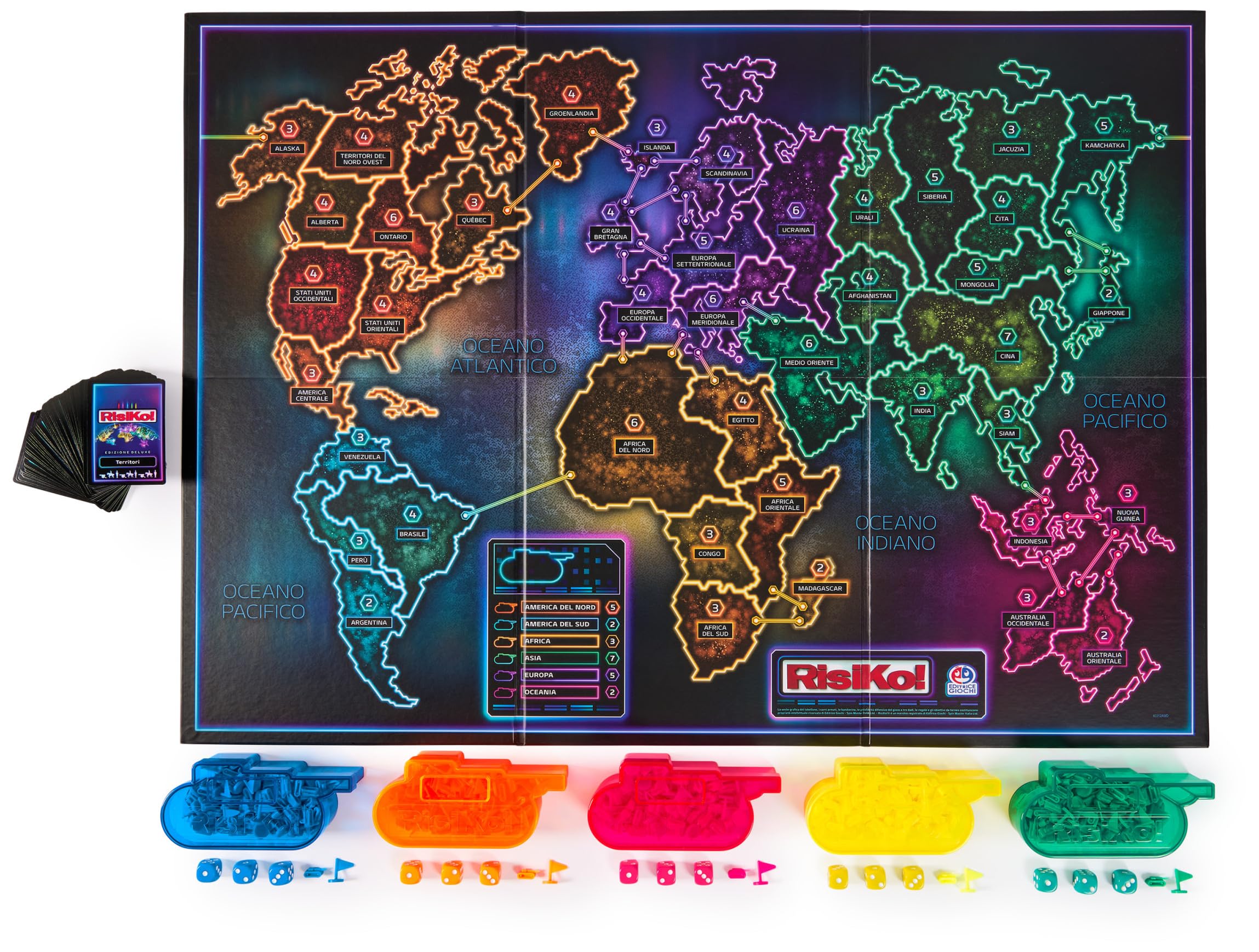 Wydawca gier, Risiko Deluxe Edition Gier Box Games dla rodziny i przyjaciół gry planszowe dla dorosłych i dzieci, od 3 do 5 graczy, 10+ lat