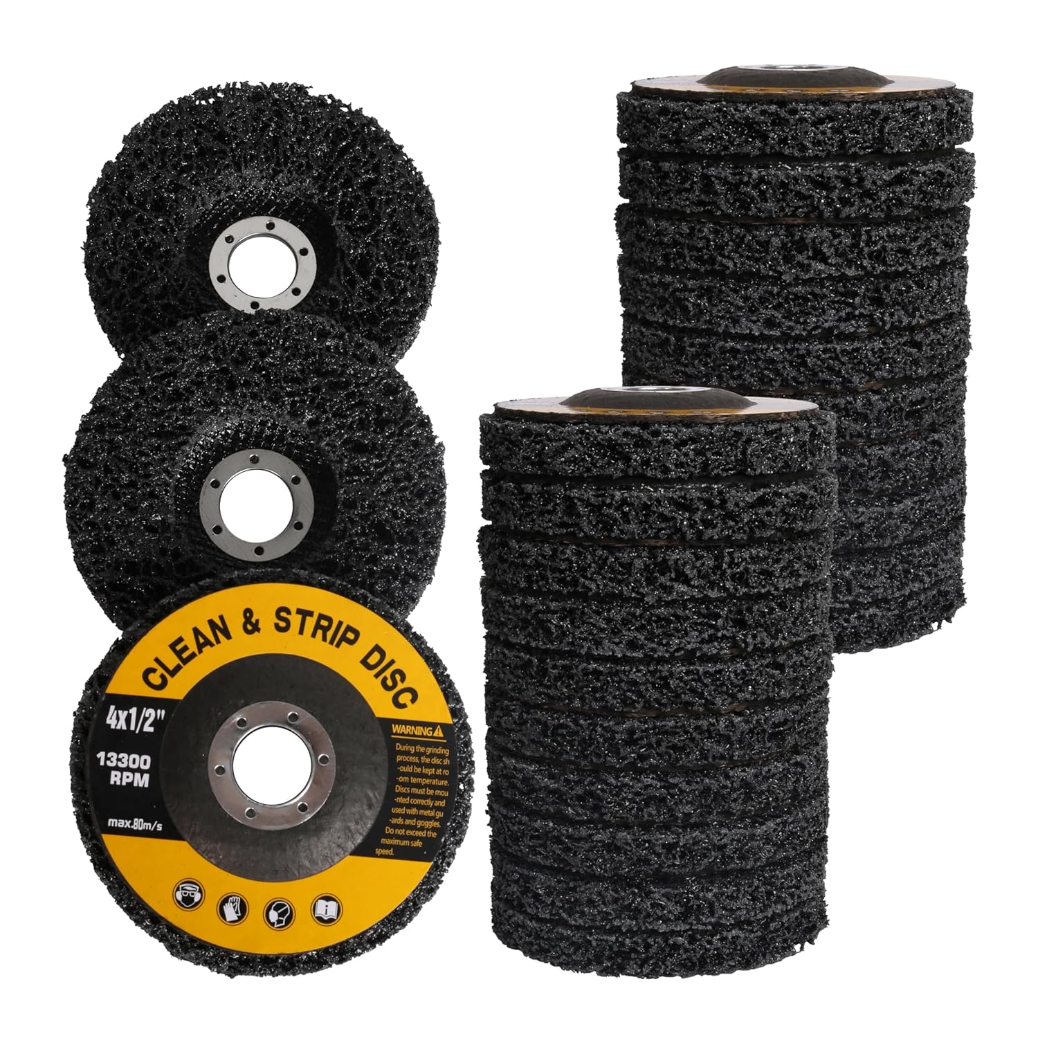 20 Pack 4.5 inch Strip Discs for Angle Grinder, Wire Stripping Wheel Paint Remover for Metal Surfaces, Abrasive Wheels Grinding Discs for Rust Welds Oxidation (4-1/2" x 7/8")