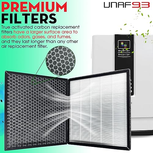 Miniatura 4 de VNAF93 Los filtros HEPA HSP001 reemplazan los filtros purificadores de aire HSP001 Smart True HEPA, filtración de 4 etapas de prefiltro fino,