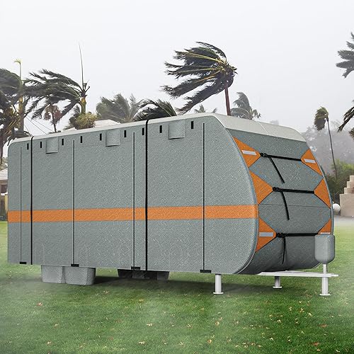 Miniatura 5 de YITAHOME Cubierta de remolque de viaje de 20 a 22 pies, cubierta para caravana, súper gruesa, impermeable, resistente al viento, anti-UV,
