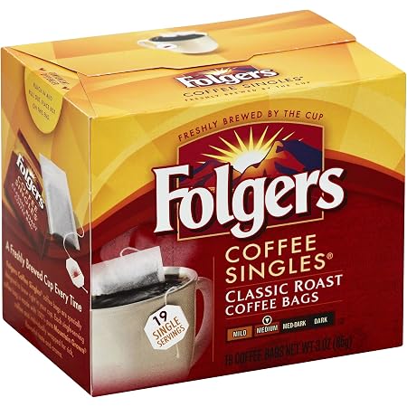 Folgers coffee singles - Classic roast a Blend of ground&concentrated coffees. (025500811215)