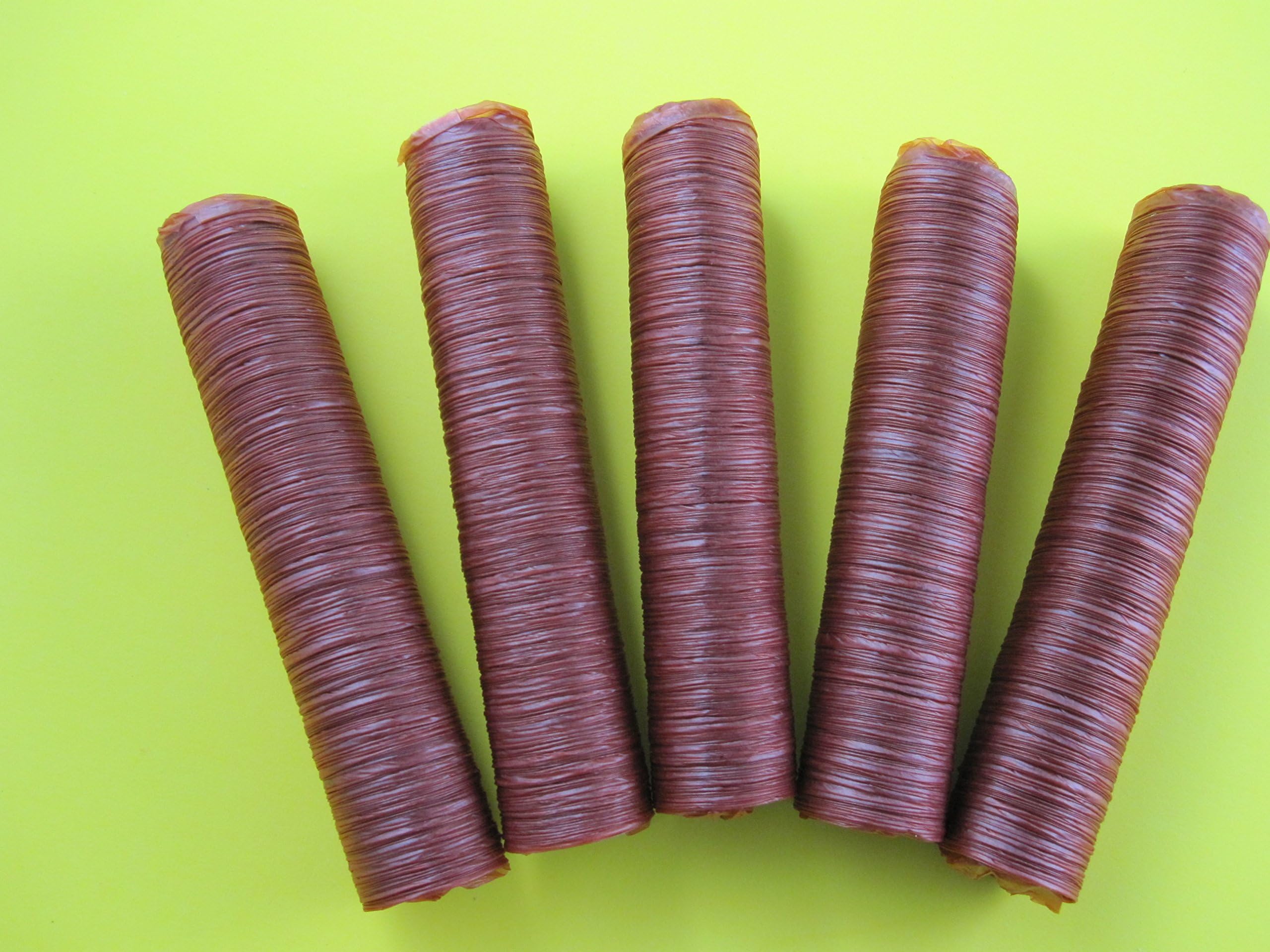 Smokehouse Chef 17 mm SLIM snack stick casings for homemade snack Slim Jim sausage. Just add beef, venison, pork etc. ENOUGH Casings for 23 lbs of meat. 5 strands per pack. Beef collagen product. USA