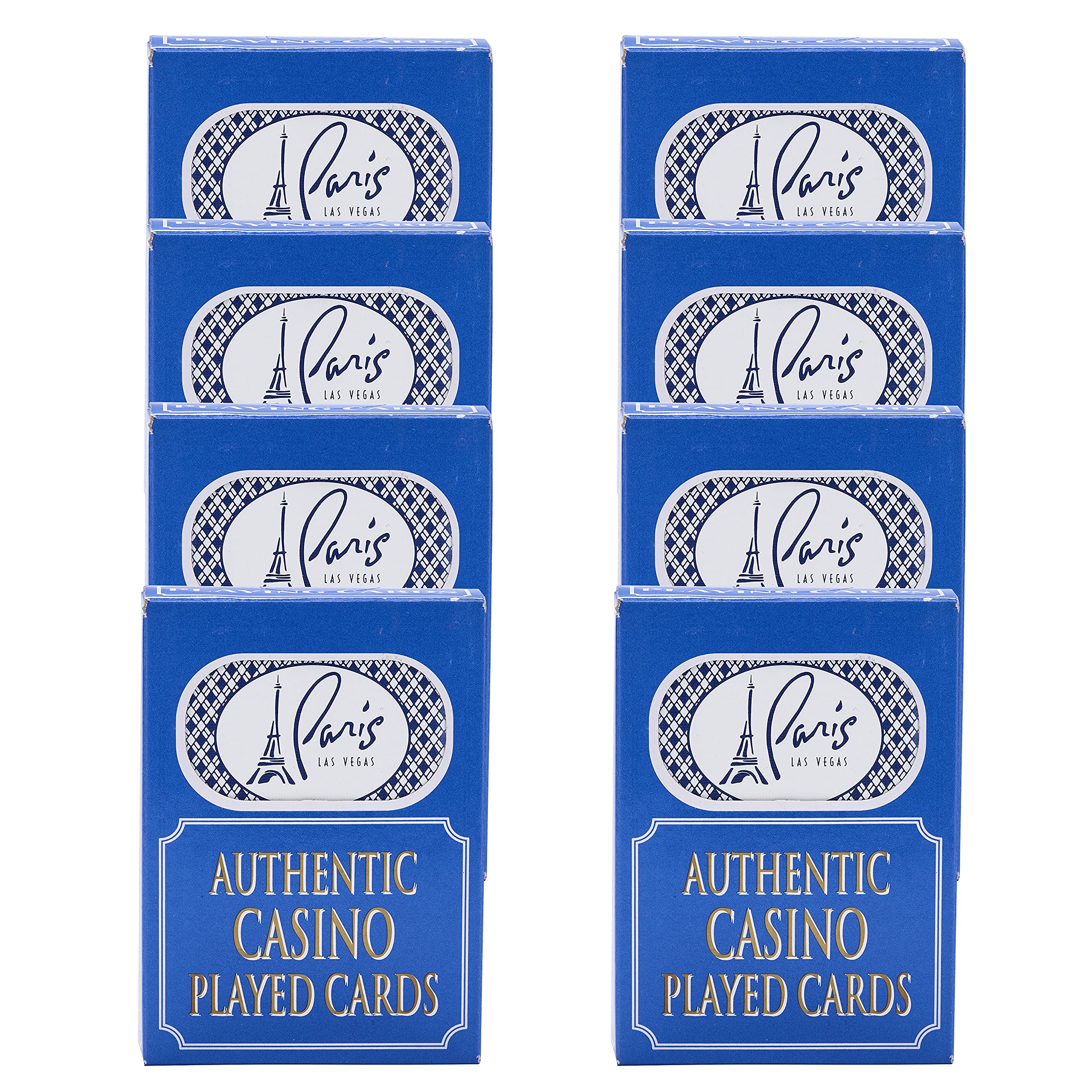 Las Vegas Casino Playing Cards Bulk Deck Set – Authentic Used Playing Cards from Casinos for Poker Night, Party, Vegas Wedding Favors, Novelty Gifts, Souvenirs, No Jokers (8-Pack, Paris)