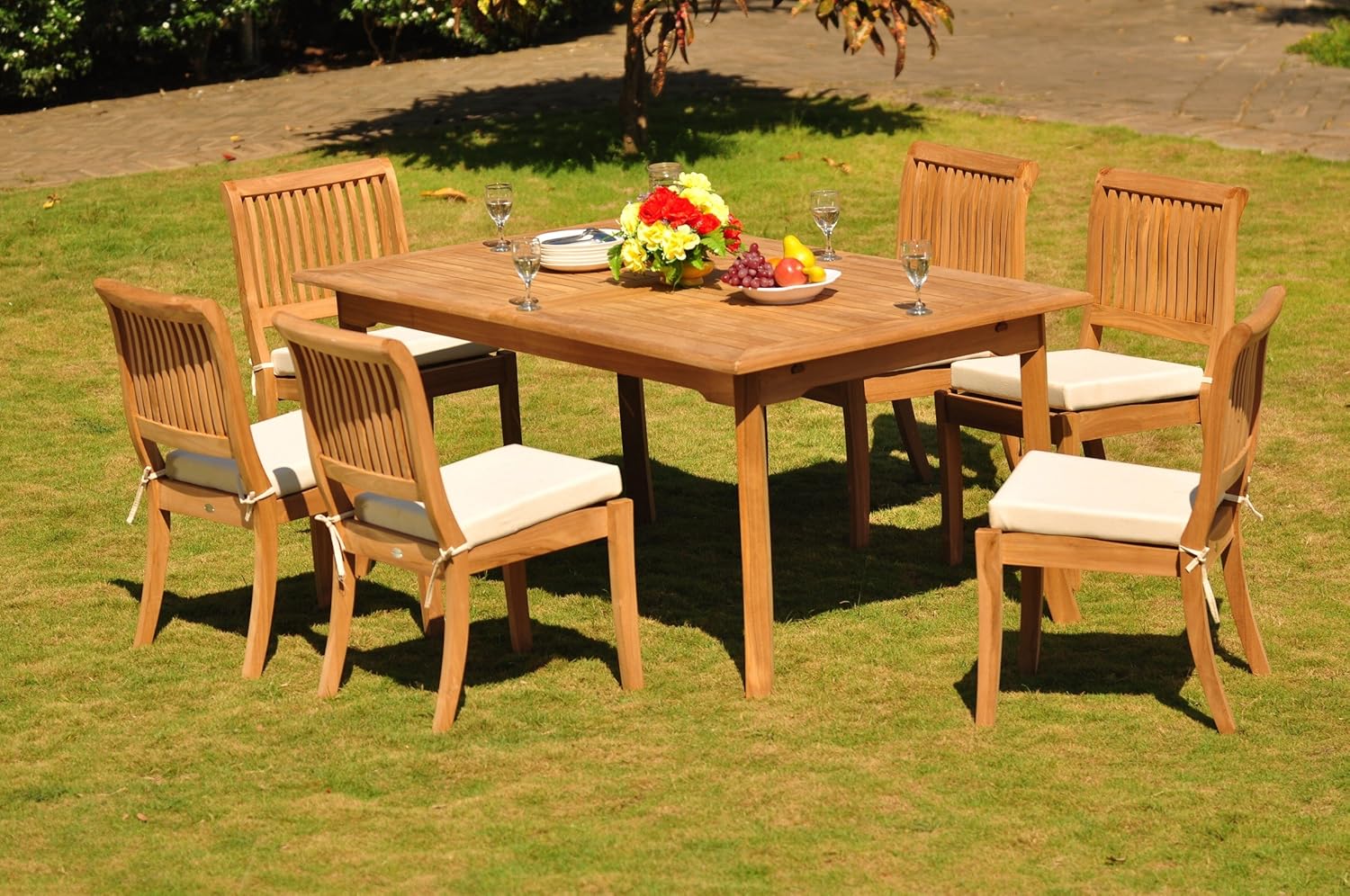 WholesaleTeakFurniture GradeA Teak Wood Dining Set 6