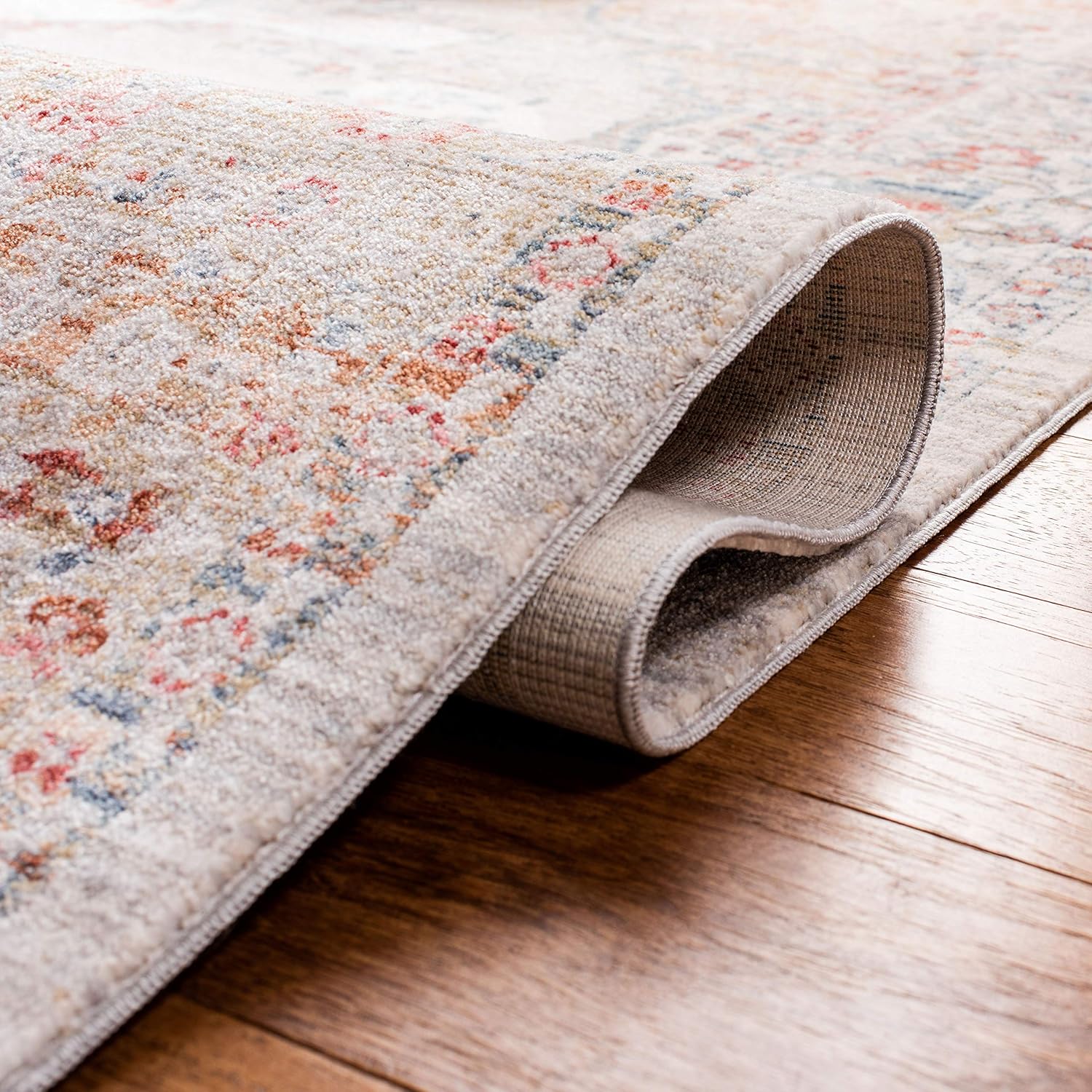 SAFAVIEH Kenitra Collection Runner Rug - 2'2" x 10', Grey & Light Blue, Vintage Oriental Distressed Design, Non-Shedding & Easy Care, Ideal for High Traffic Areas in Living Room, Bedroom (KRA676G)